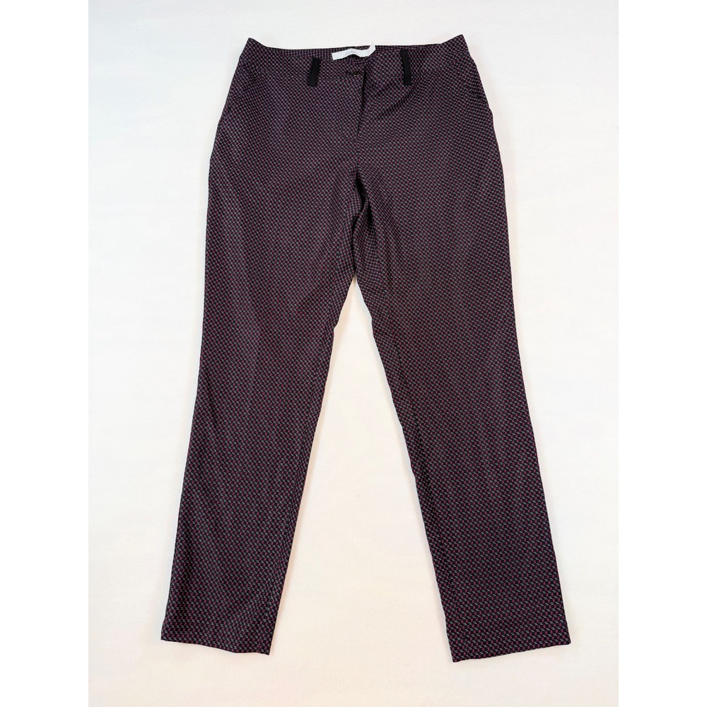 Lady Hagen Size 2 Golf Pants Preppy Geometric Pink Stretch Slim Leg Trousers
